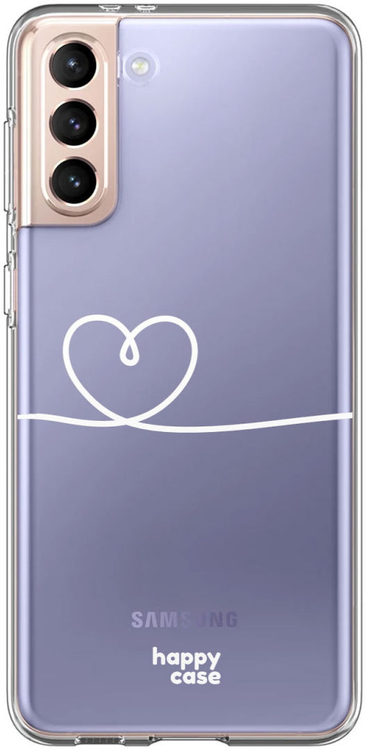 HappyCase Samsung S21 Plus Hoesje Flexibel TPU Hartje Print afbeelding 1