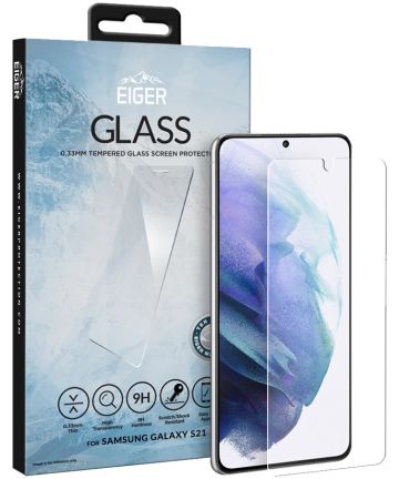 Eiger Samsung Galaxy S21 Tempered Glass Case Friendly Protector Plat Screen Protectors