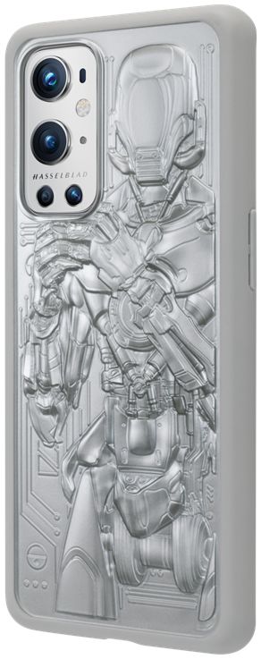 OnePlus 9 Pro Hoesje Unique Bumper Case Droid Zilver afbeelding 3