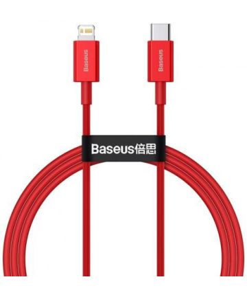 Baseus Superior Series USB-C naar Apple Lightning PD 20W Rood 1 Meter Kabels
