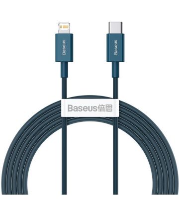 Baseus Superior Series USB-C naar Apple Lightning PD 20W 2 Meter Blauw Kabels
