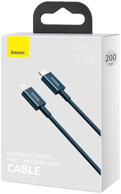 Baseus Superior Series USB-C naar Apple Lightning PD 20W 2 Meter Blauw afbeelding 6