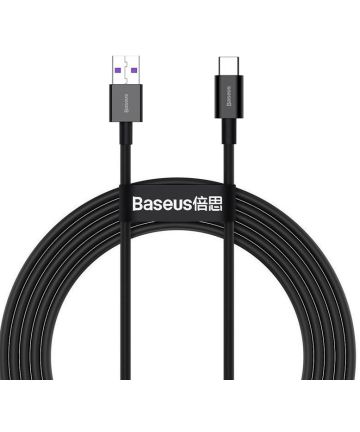 Baseus Superior Series USB-A naar USB-C Kabel 66 Watt 2 Meter Zwart Kabels