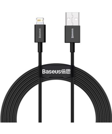 Baseus Superior Series USB naar Apple Lightning 2.4A Zwart 2 Meter Kabels