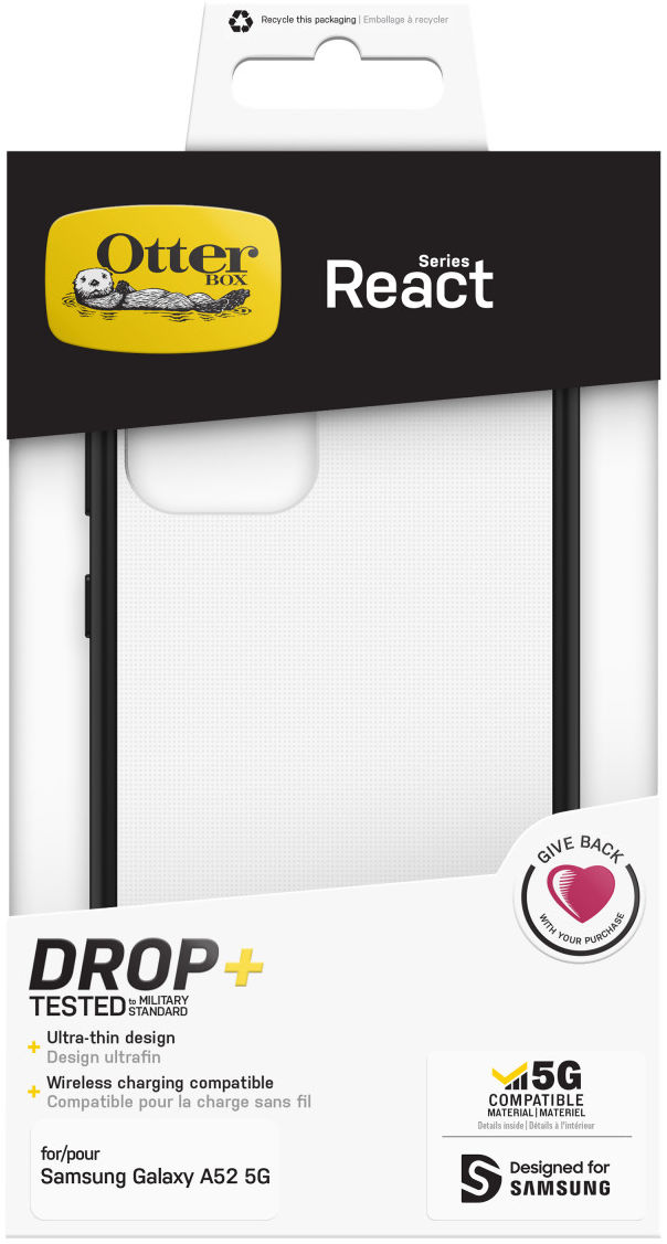 OtterBox React Samsung Galaxy A52 / A52S Hoesje Transparant Zwart afbeelding 8