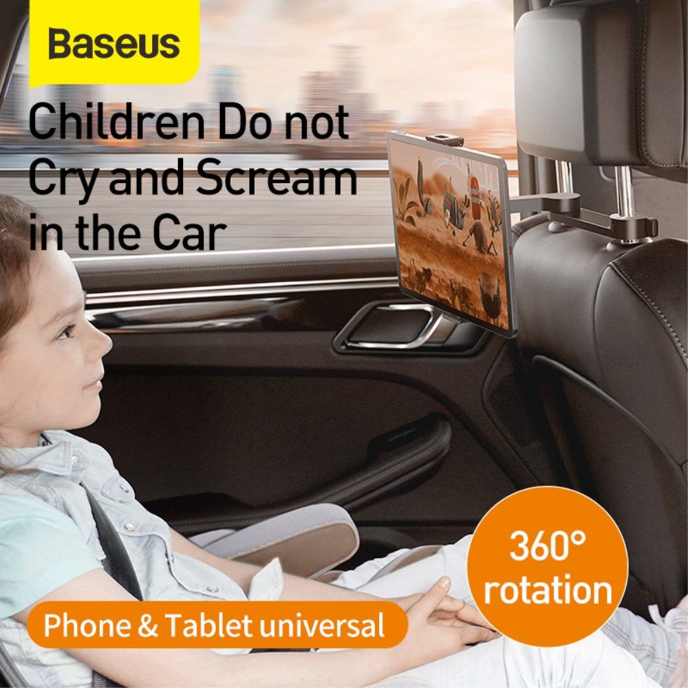 Baseus Verstelbare Tablet/Smartphone Houder Hoofdsteun voor in de Auto afbeelding 2