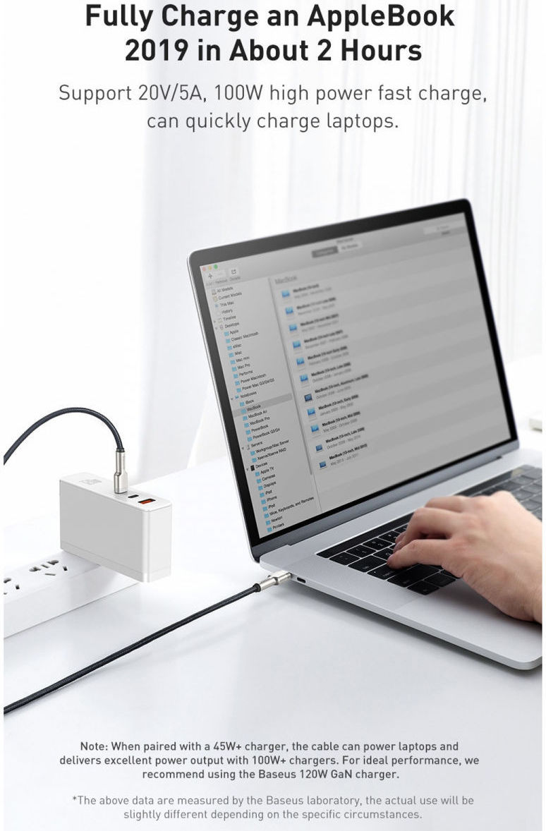 Baseus Cafule Series USB-C naar USB-C Kabel Metaal 100W 2m Zwart afbeelding 4