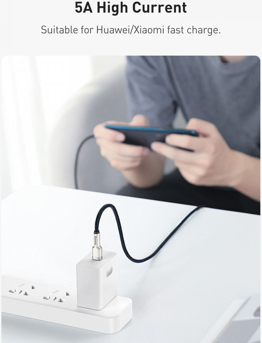 Baseus Cafule Series USB-C naar USB-C Kabel Metaal 100W 2m Zwart afbeelding 5