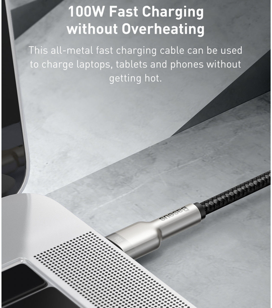 Baseus Cafule Series USB-C naar USB-C Kabel Metaal 100W 2m Zwart afbeelding 8