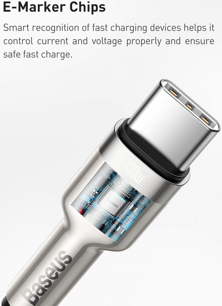 Baseus Cafule Series USB-C naar USB-C Kabel Metaal 100W 2m Zwart afbeelding 9