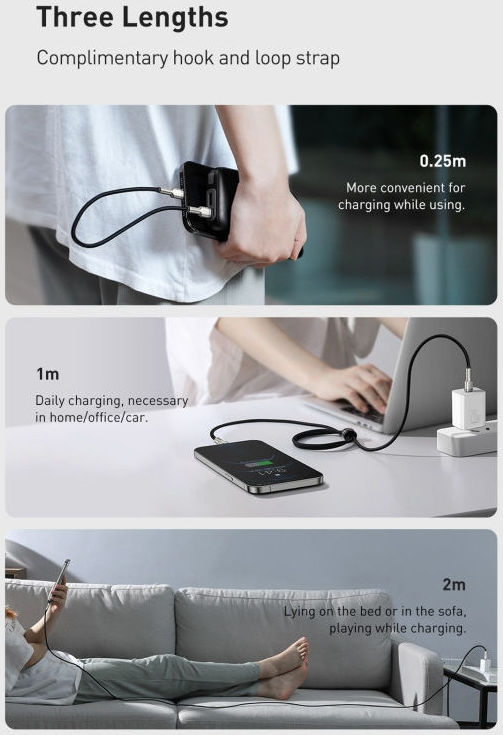 Baseus Cafule Series USB-C naar Apple Lightning Kabel PD 20W 2m Zwart afbeelding 13