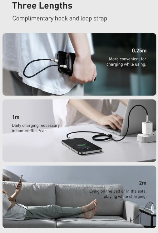 Baseus Cafule Series USB-C naar Apple Lightning Kabel PD 20W 2m Wit afbeelding 13