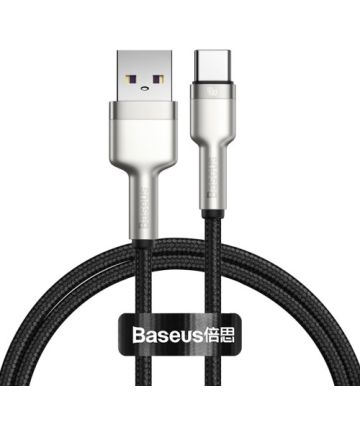 Baseus Cafule Series USB naar USB-C Kabel Metaal 40W 1m Zwart Kabels
