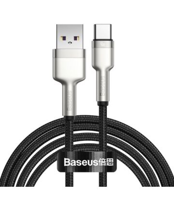 Baseus Cafule Series USB naar USB-C Kabel Metaal 40W 2m Zwart Kabels