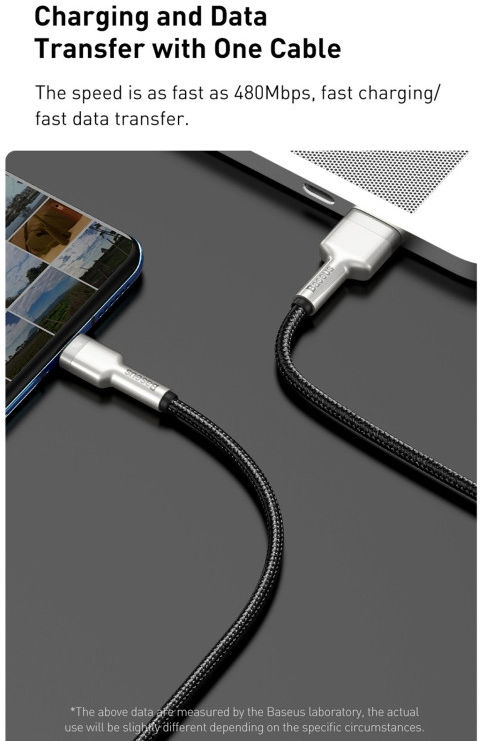 Baseus Cafule Series USB naar USB-C Kabel Metaal 40W 2m Wit afbeelding 12