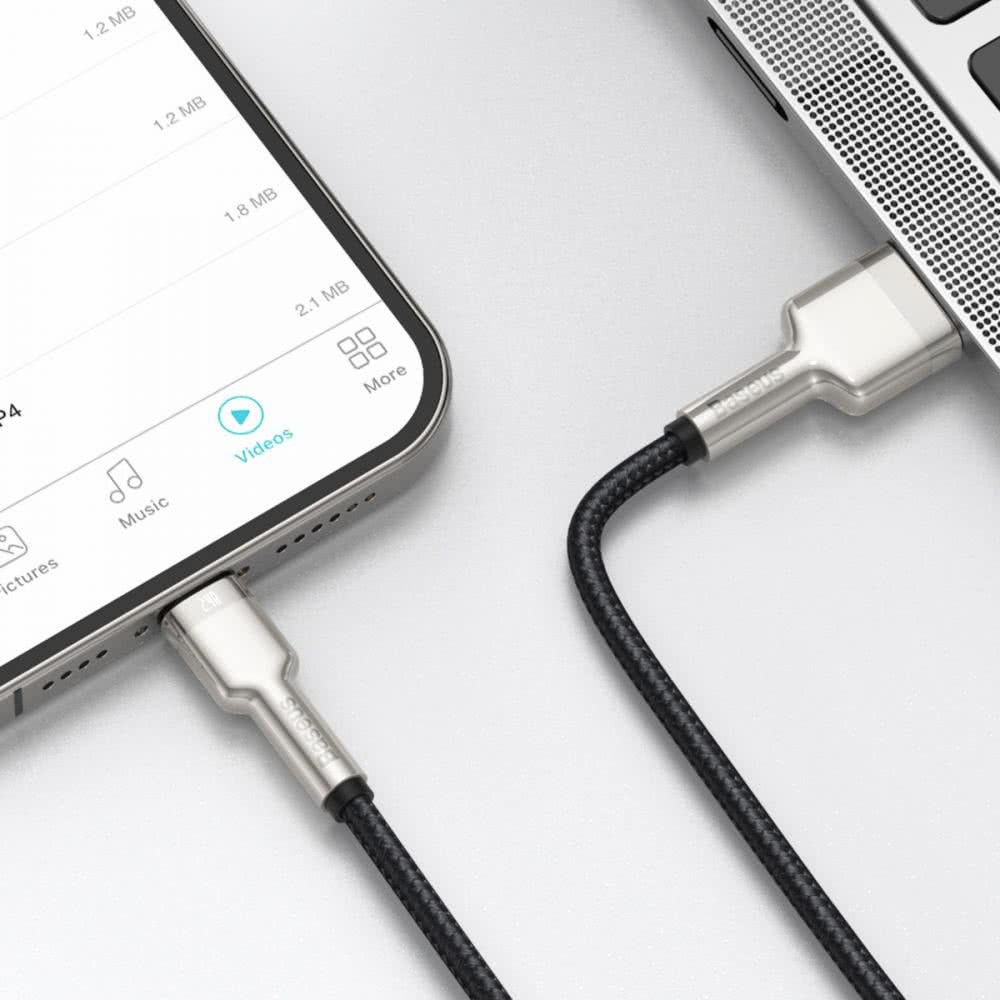 Baseus Cafule Series USB-A naar Lightning Kabel 1 Meter Metaal Zwart afbeelding 7