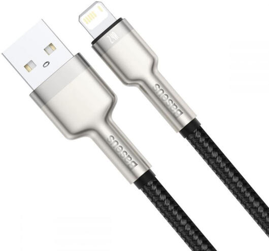 Baseus Cafule Series USB-A naar Lightning Kabel 1 Meter Metaal Zwart afbeelding 2