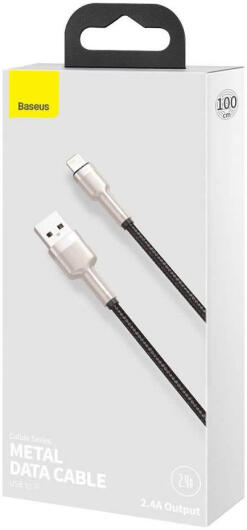 Baseus Cafule Series USB-A naar Lightning Kabel 1 Meter Metaal Zwart afbeelding 9