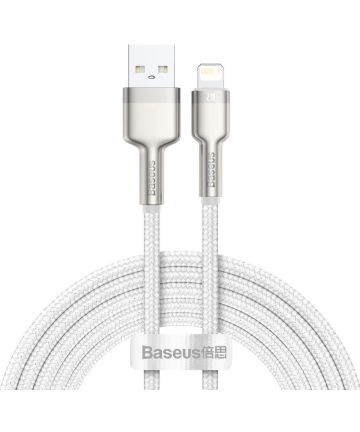 Baseus Cafule Series USB-A naar Lightning Kabel 2 Meter Metaal Wit Kabels