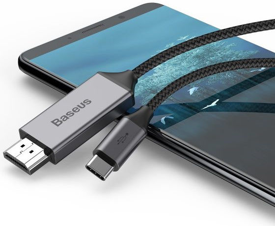 Baseus Video USB-C naar HDMI 4K HD Kabel Adapter 1.8 Meter Grijs afbeelding 3