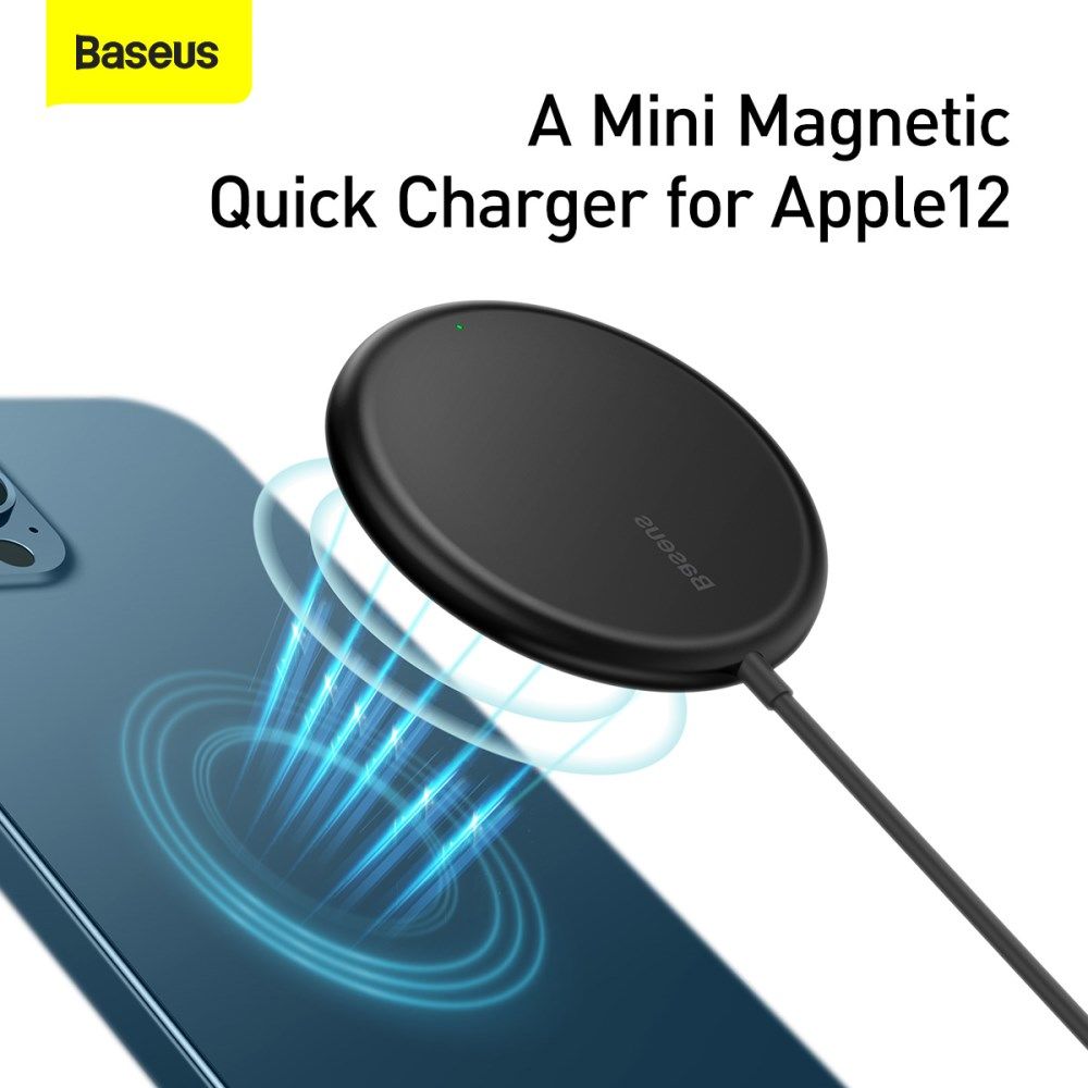 Baseus Simple 15W Draadloze Magnetische Oplader voor MagSafe Zwart afbeelding 5