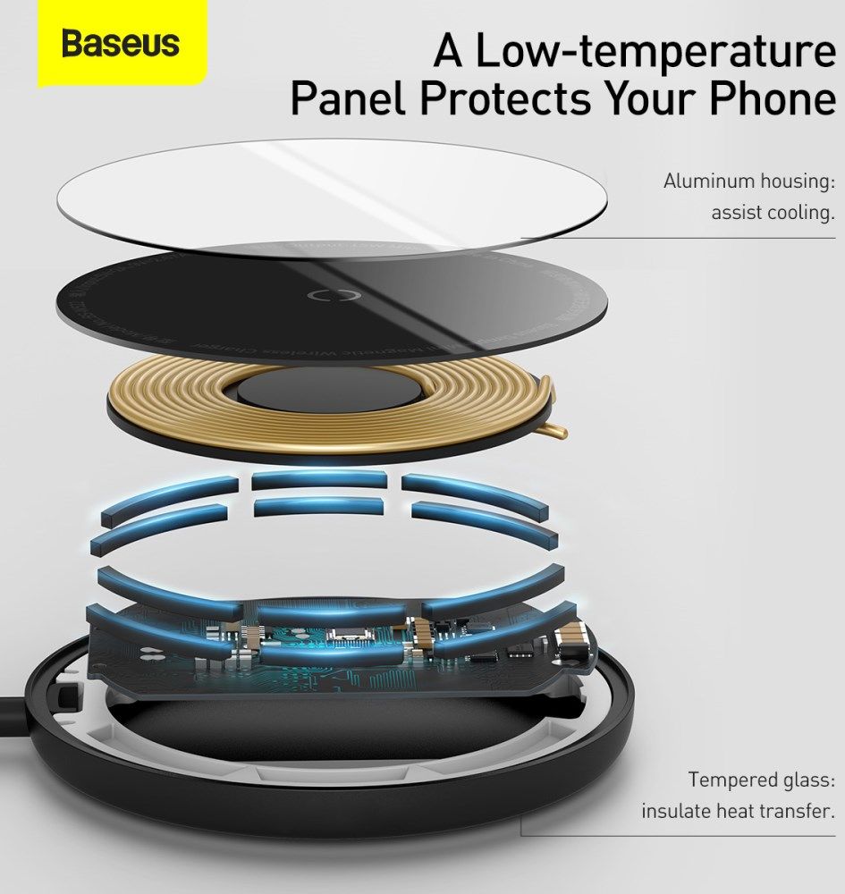 Baseus Simple 15W Draadloze Magnetische Oplader voor MagSafe Zwart afbeelding 6