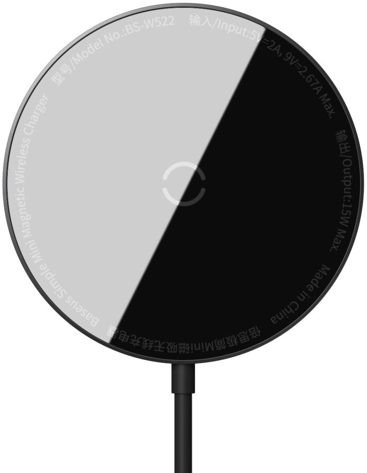 Baseus Simple 15W Draadloze Magnetische Oplader voor MagSafe Zwart afbeelding 11