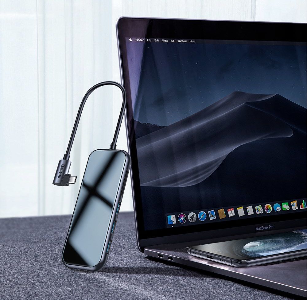 Baseus USB-C / USB / HDMI / SD 7-in-1 Hub voor Laptop/MacBook Grijs afbeelding 9