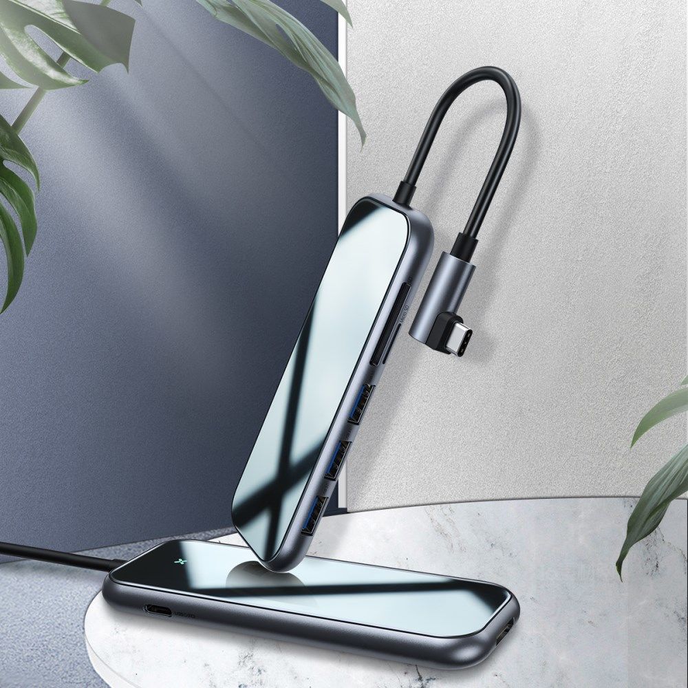 Baseus USB-C / USB / HDMI / SD 7-in-1 Hub voor Laptop/MacBook Grijs afbeelding 8