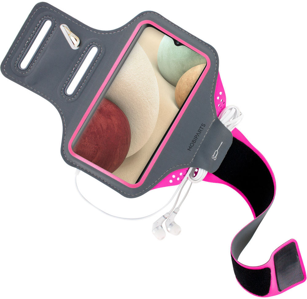 Mobiparts Comfort Fit Armband Samsung Galaxy A12 Sporthoesje Roze afbeelding 2