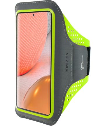 Mobiparts Comfort Fit Armband Samsung Galaxy A72 Sporthoesje Groen Sporthoesjes