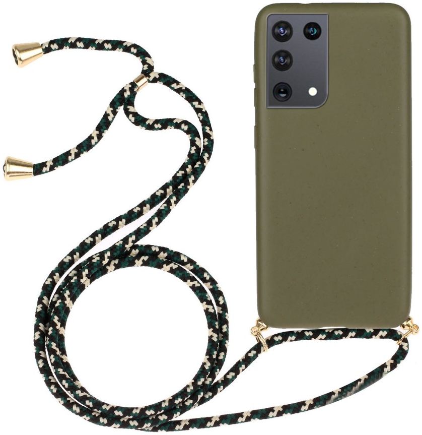 Samsung Galaxy S21 Ultra Hoesje Back Cover Flexibel TPU Koord Groen afbeelding 1
