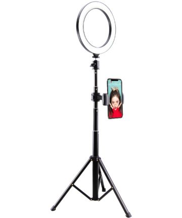 Selfie Ring Licht Tripod met Statief en Houder voor Smartphone Zwart Houders
