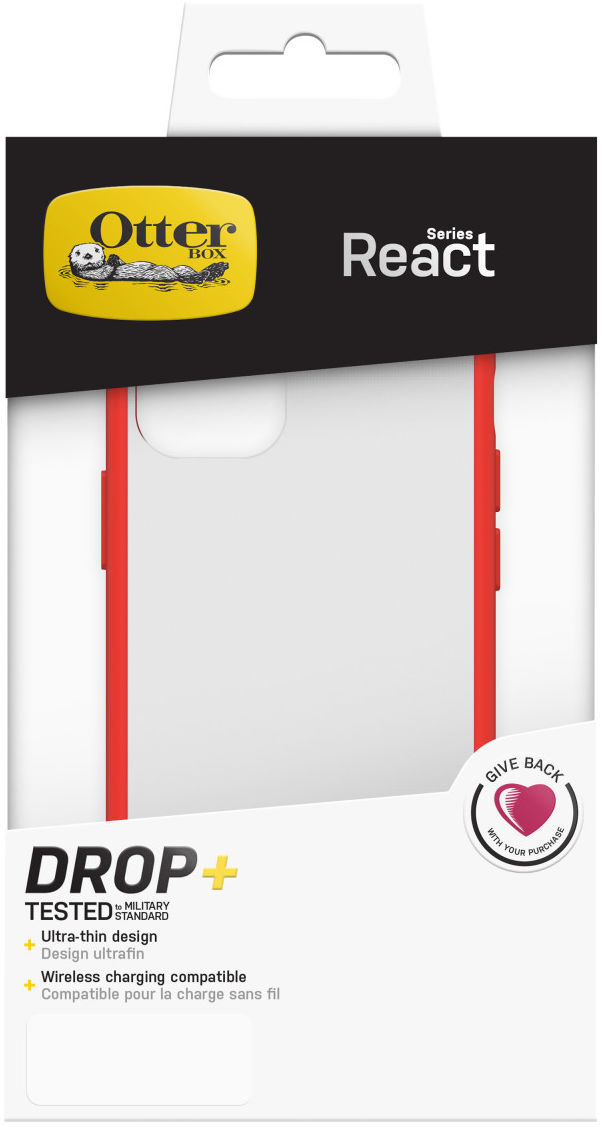 OtterBox React Apple iPhone 12 Mini Hoesje Transparant Rood afbeelding 12