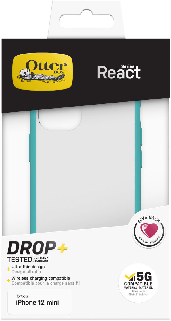 OtterBox React Apple iPhone 12 Mini Hoesje Transparant Blauw afbeelding 12