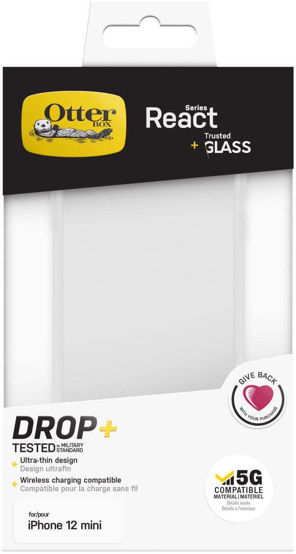 OtterBox React Hoesje + Screen Protector iPhone 12 Mini Transparant afbeelding 5