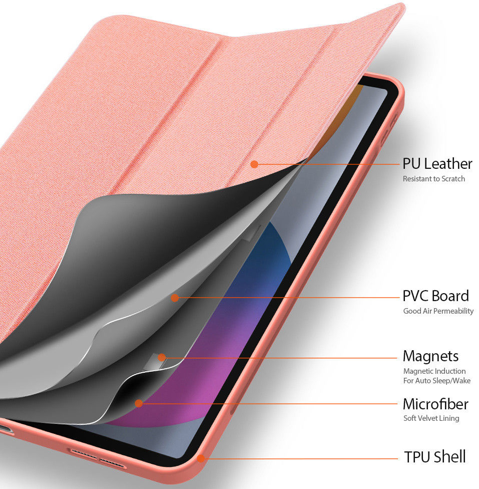 Dux Ducis Domo Apple iPad Pro 12.9 2021 Hoes Tri-Fold Book Case Roze afbeelding 10