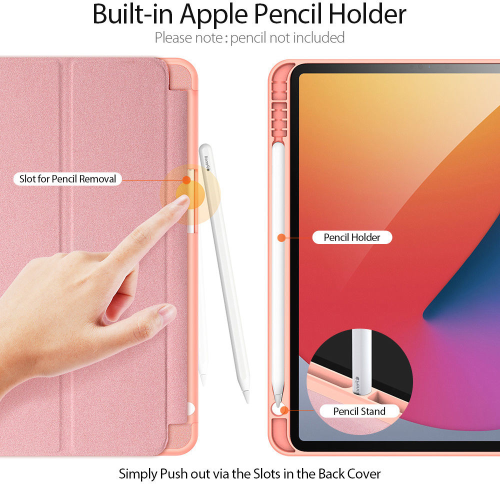 Dux Ducis Domo Apple iPad Pro 12.9 2021 Hoes Tri-Fold Book Case Roze afbeelding 4