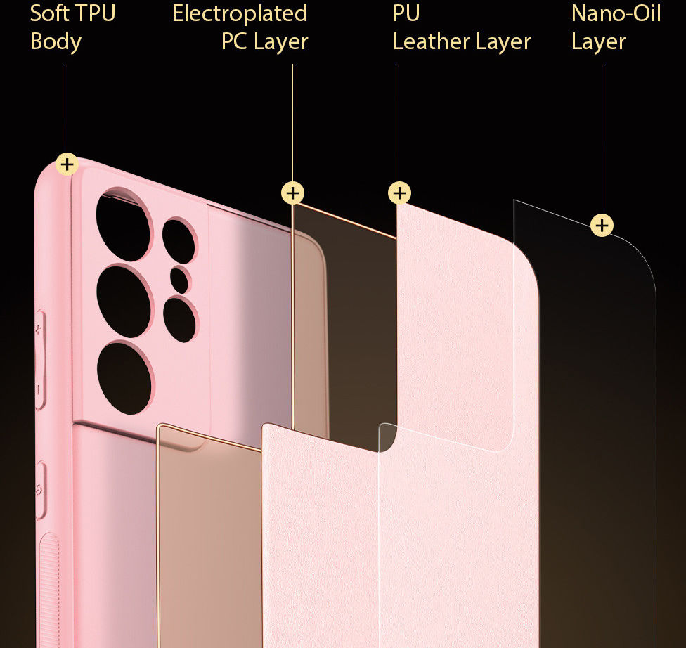 Dux Ducis Yolo Samsung Galaxy S21 Ultra Hoesje Back Cover Roze afbeelding 5