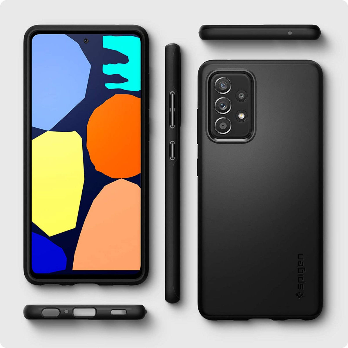 Spigen Thin Fit Samsung Galaxy A52 / A52S Hoesje Back Cover Zwart afbeelding 3
