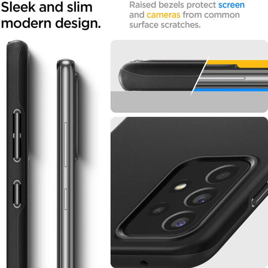 Spigen Thin Fit Samsung Galaxy A52 / A52S Hoesje Back Cover Zwart afbeelding 4