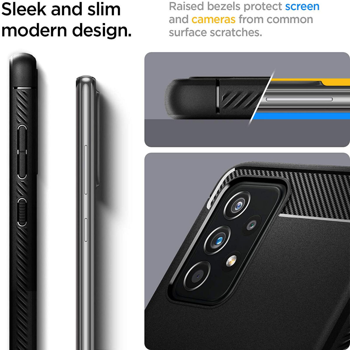 Spigen Rugged Armor Samsung Galaxy A52 / A52S Hoesje Back Cover Zwart afbeelding 7