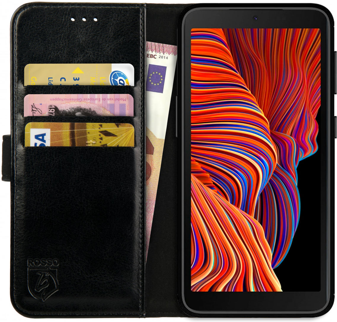 Eerlijkheid marathon Gewend Rosso Element Samsung Galaxy Xcover 5 Hoesje Wallet Book Cover Zwart |  GSMpunt.nl