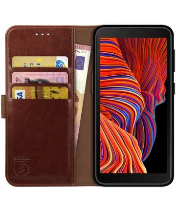 Rosso Element Samsung Galaxy Xcover 5 Hoesje Wallet Book Cover Bruin Hoesjes