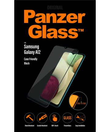PanzerGlass Samsung Galaxy A12 Screen Protector Case Friendly Zwart Screen Protectors