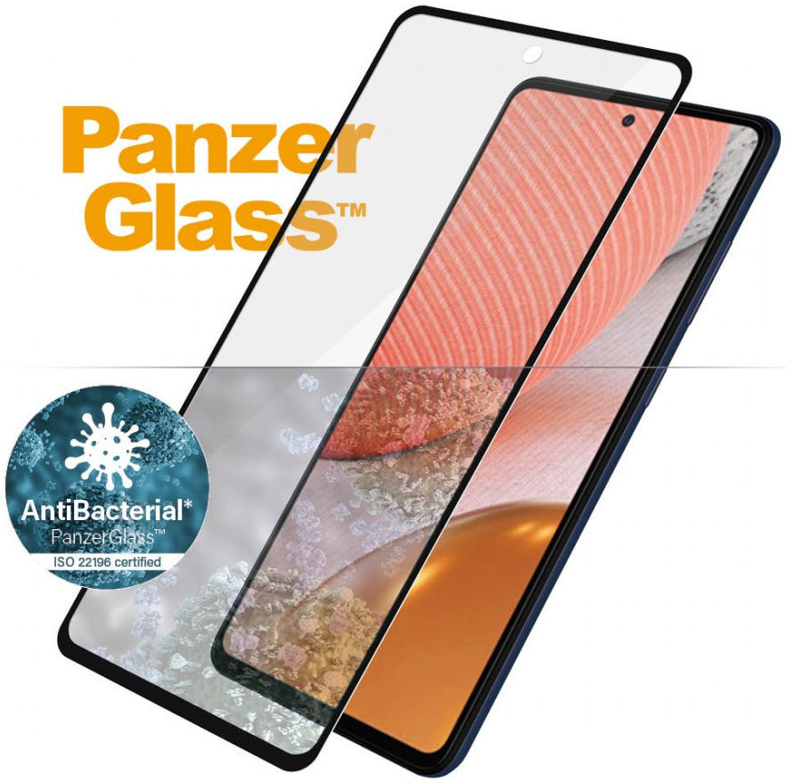 PanzerGlass Samsung Galaxy A72 Screenprotector Antibacterieel Zwart afbeelding 2