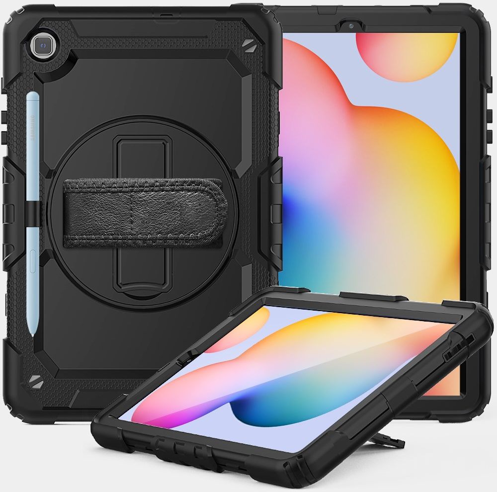Samsung Galaxy Tab S6 Lite Hoes Full Protect met Kickstand Zwart afbeelding 2