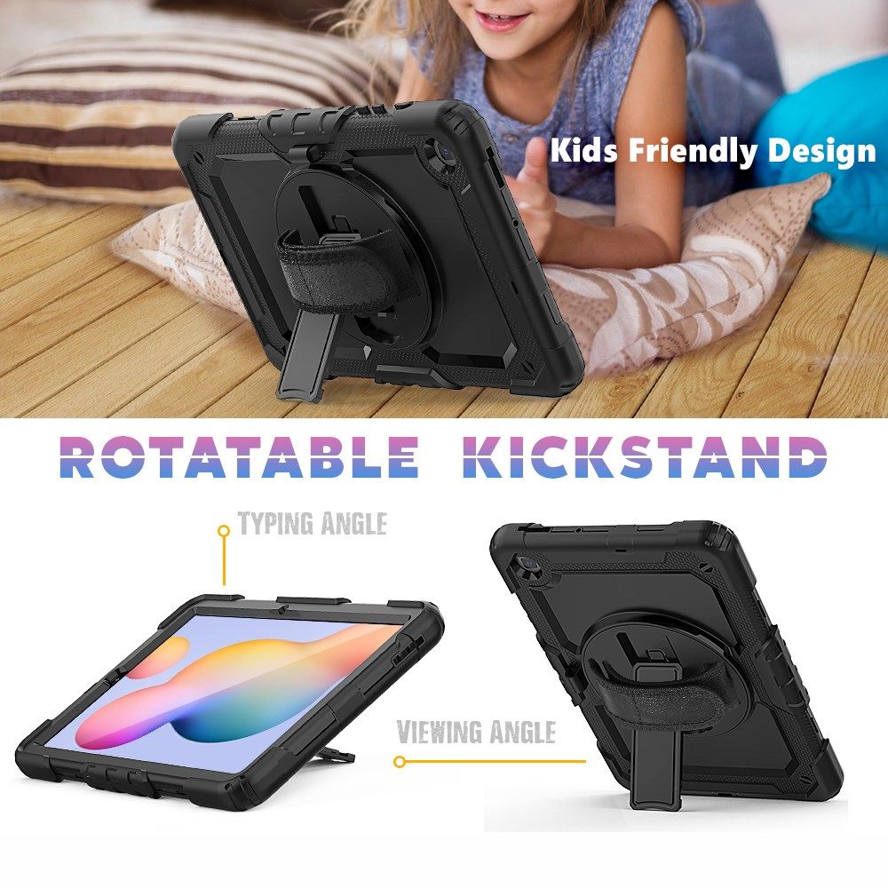 Samsung Galaxy Tab S6 Lite Hoes Full Protect met Kickstand Zwart afbeelding 3