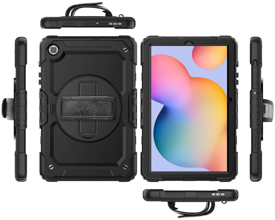 Samsung Galaxy Tab S6 Lite Hoes Full Protect met Kickstand Zwart afbeelding 8