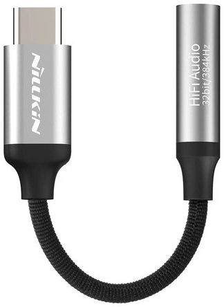 Nillkin Hifi USB-C naar 3.5mm Jack Headset Adapter Zilver afbeelding 1